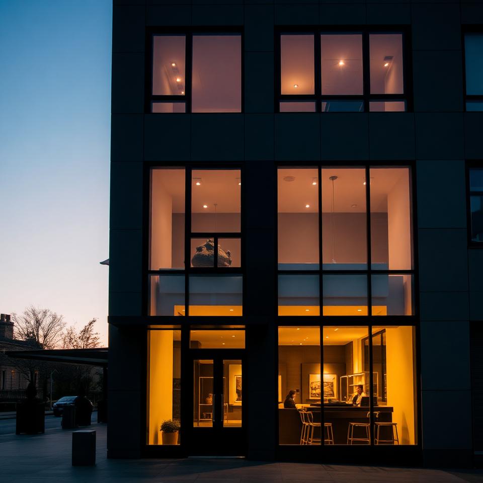 Storefront at dusk