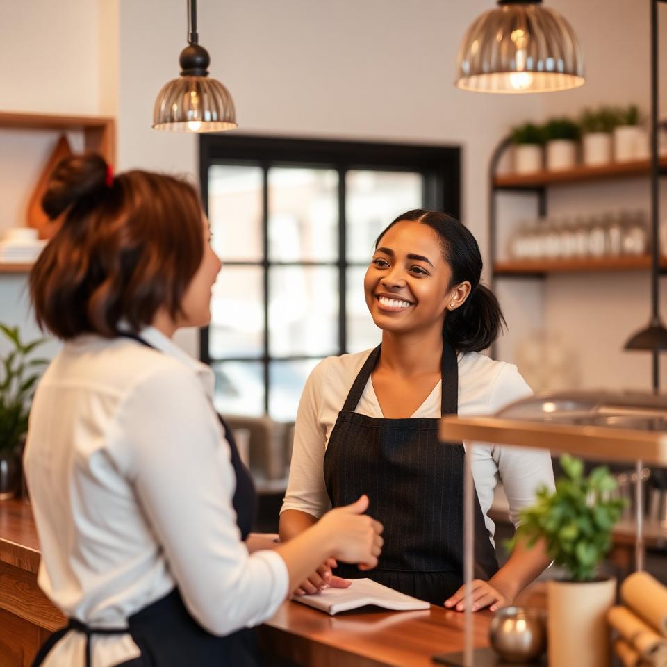 Customer being served